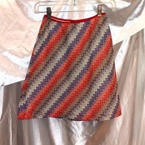 Vintage 90s Pale diagonal striped knit Y2K mini skirt XS